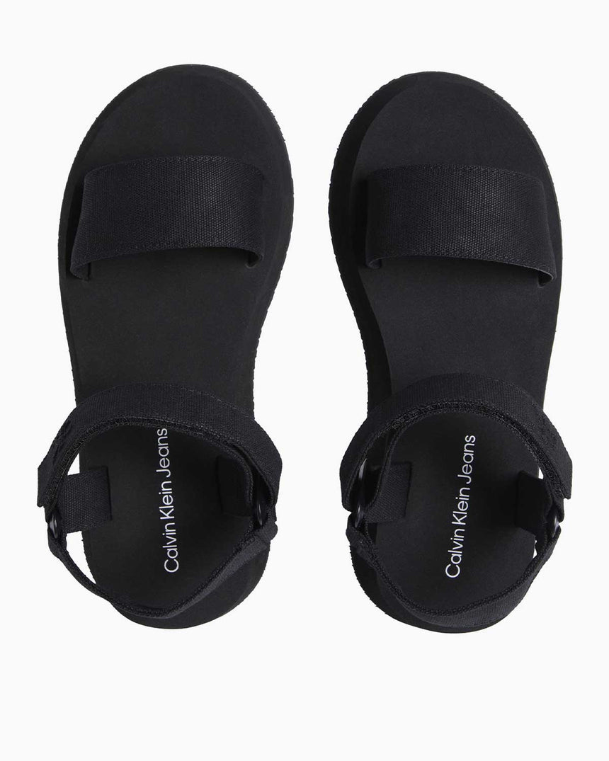 Calvin Klein Velcro Webbin Flat Terlik Triple Black