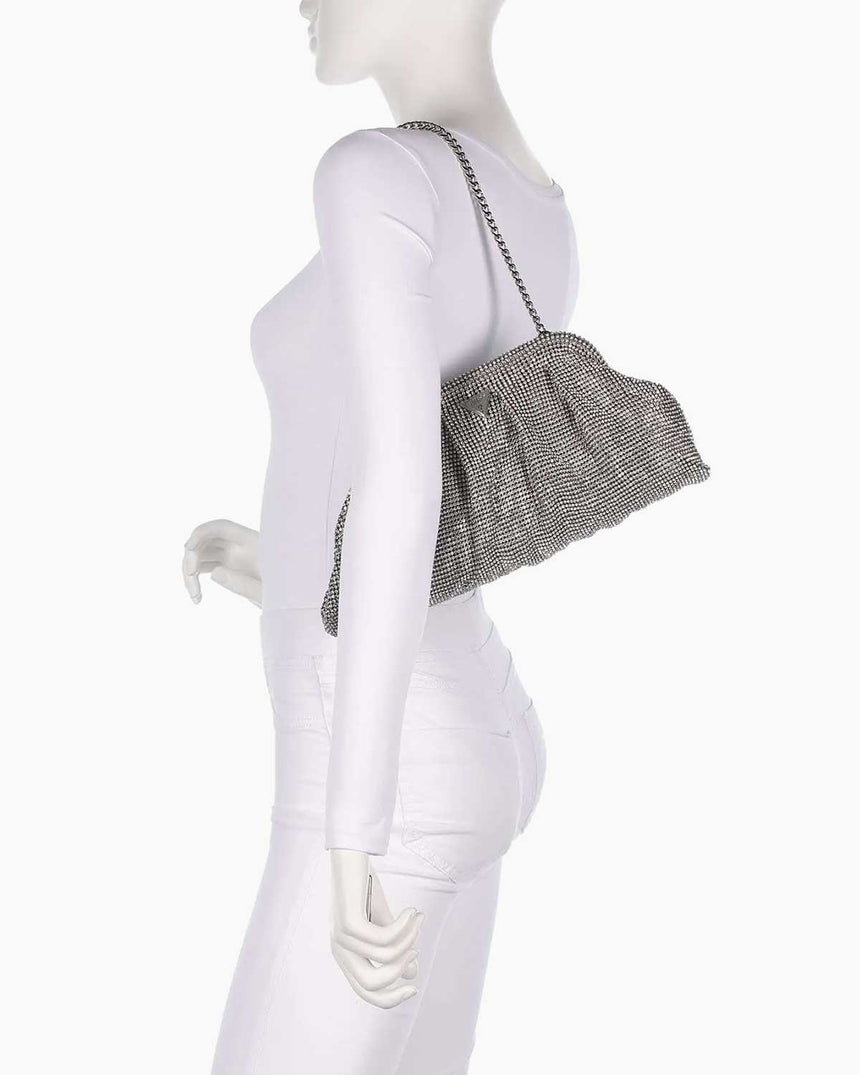 Guess Zalina Frame Kadın Gece El Çantası Silver