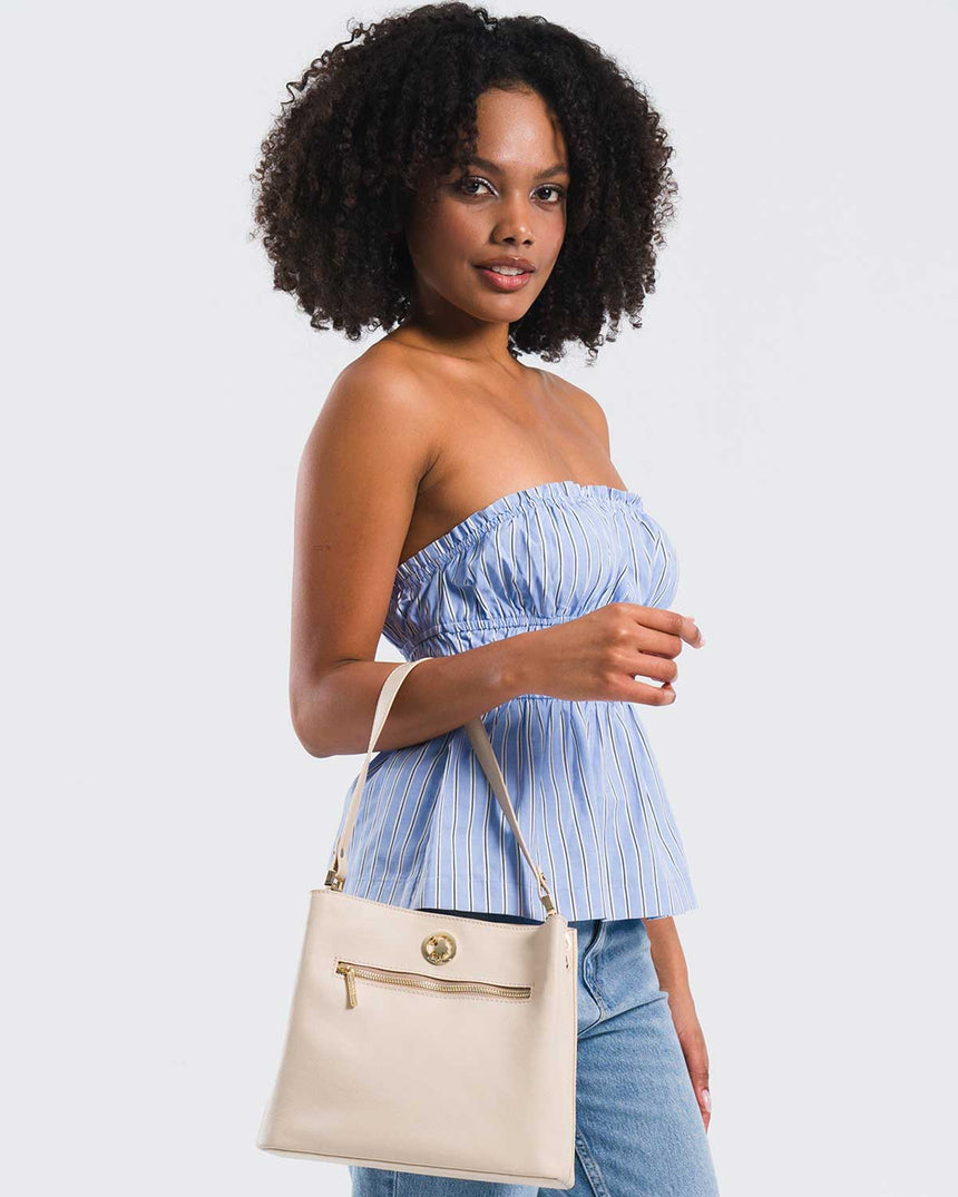 Us Polo Assn Fermuar Detaylı El Çantası Bej