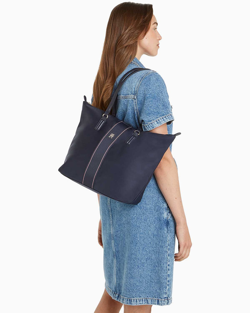 Tommy Hilfiger Poppy Tote Corp El Çantası Space Blue Corp