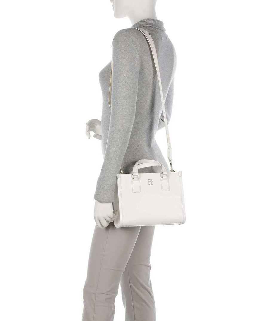Tommy Hilfiger Uzun Askı Detaylı Mini El Çantası Ecru