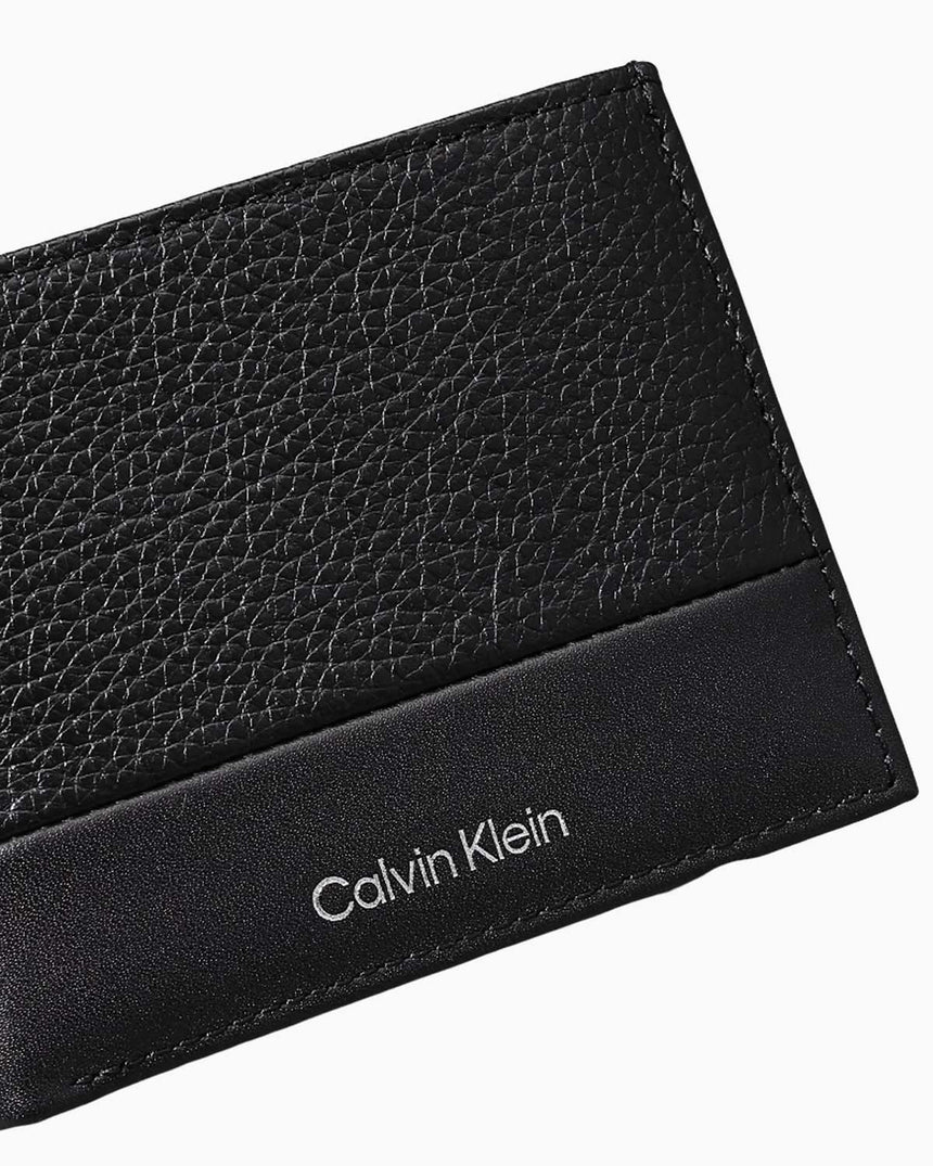 Calvin Klein Subtle Mix Bifold 5CC W/Coin Erkek Cüzdan Ck Black Pebble And Smooth