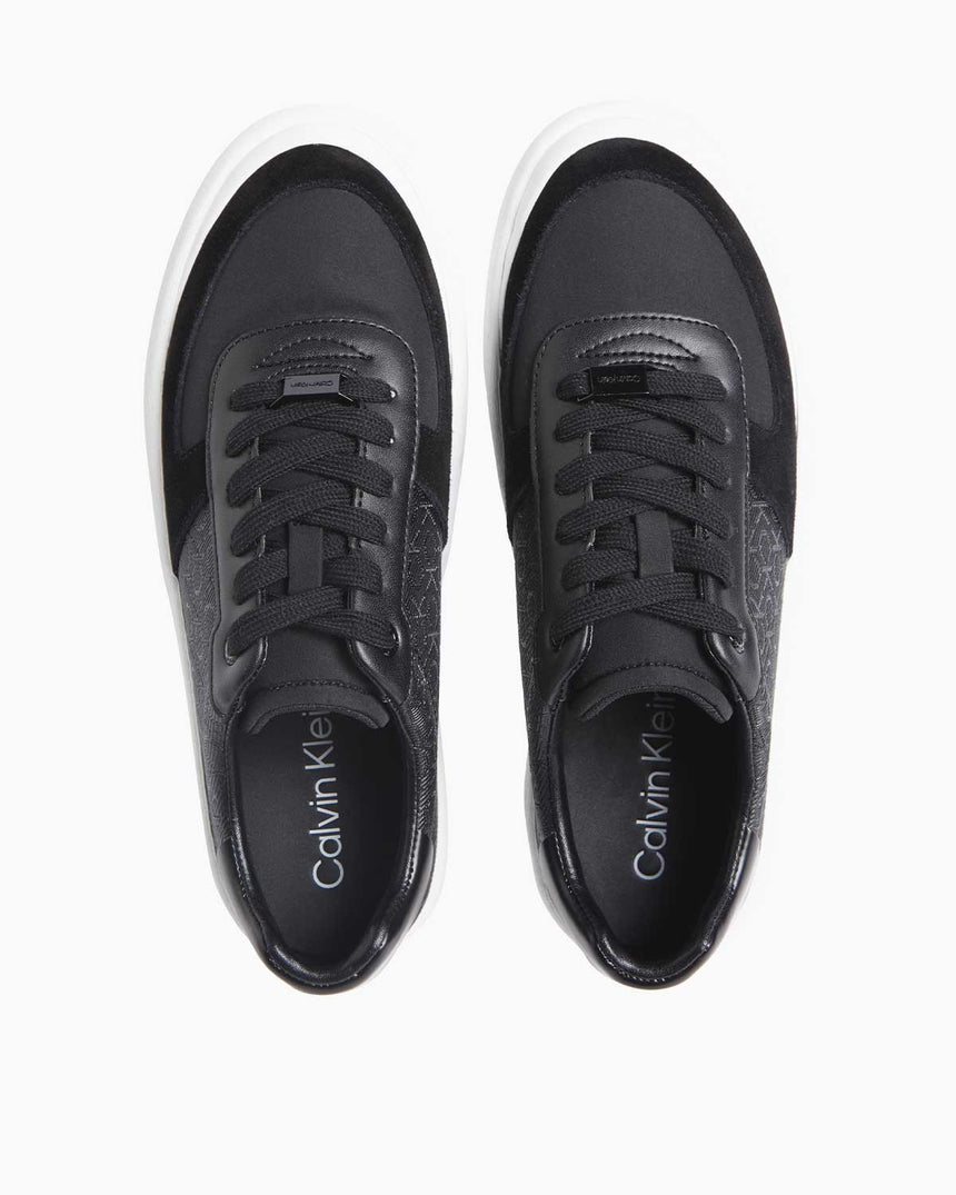 Calvin Klein Logolu Lace Up Sneaker Black Mono