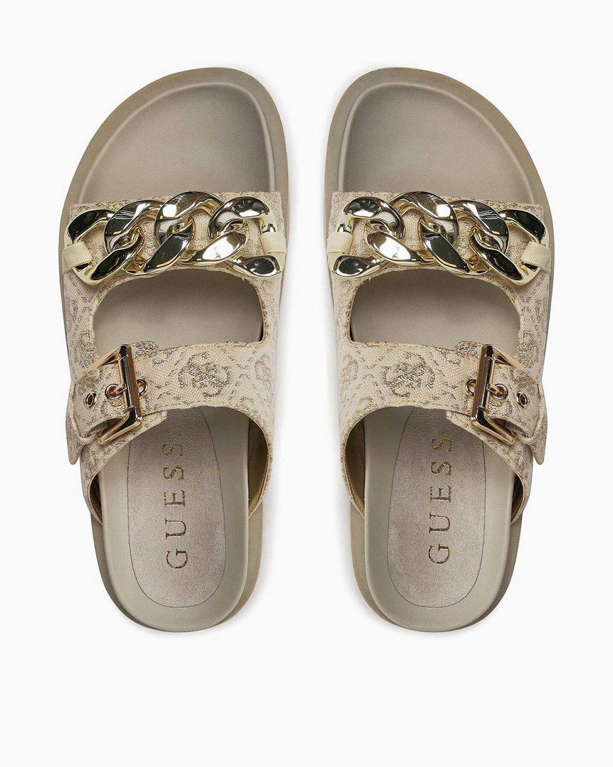 Guess Casual Shoes Çift Bantlı Sandalet Gold