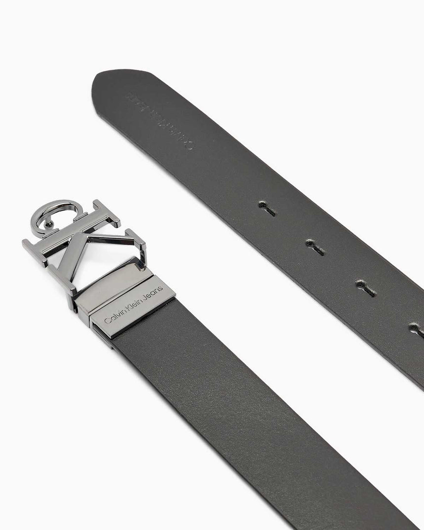 Calvin Klein Round Mono Reversible Belt Kemer Black