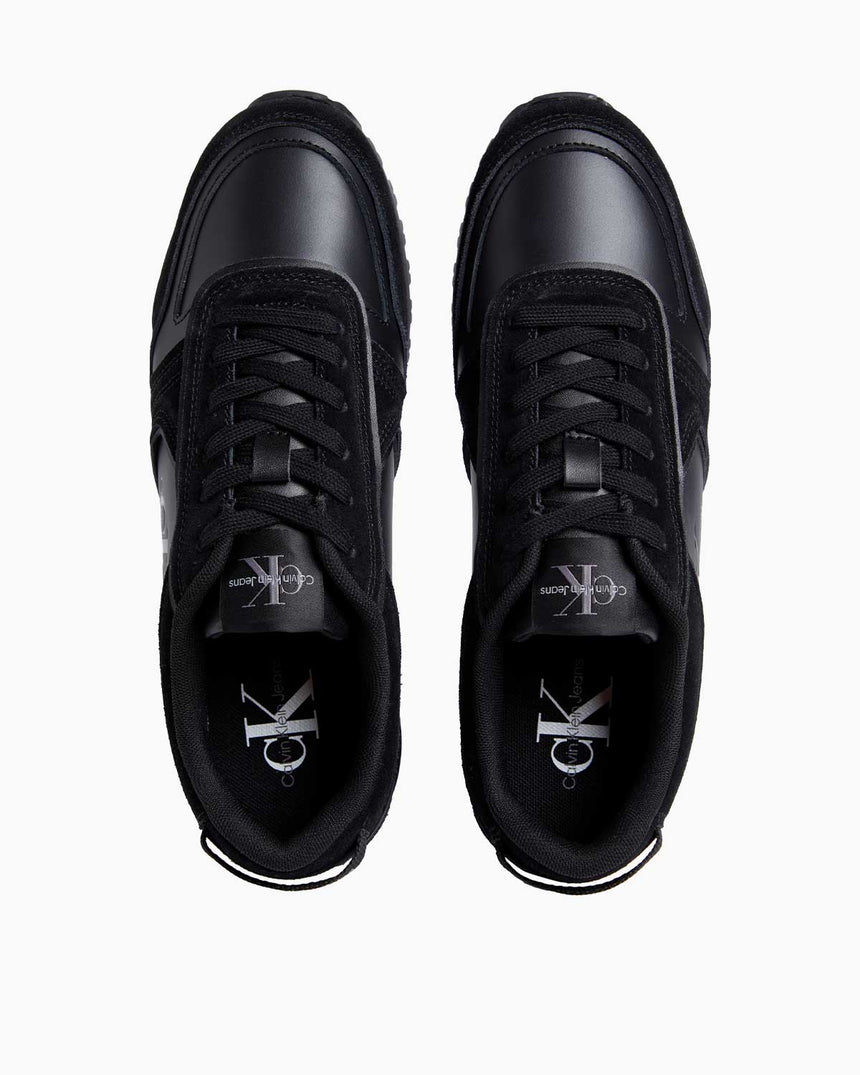 Calvin Klein Toothy Runner Low Top Süet Sneaker Triple Black