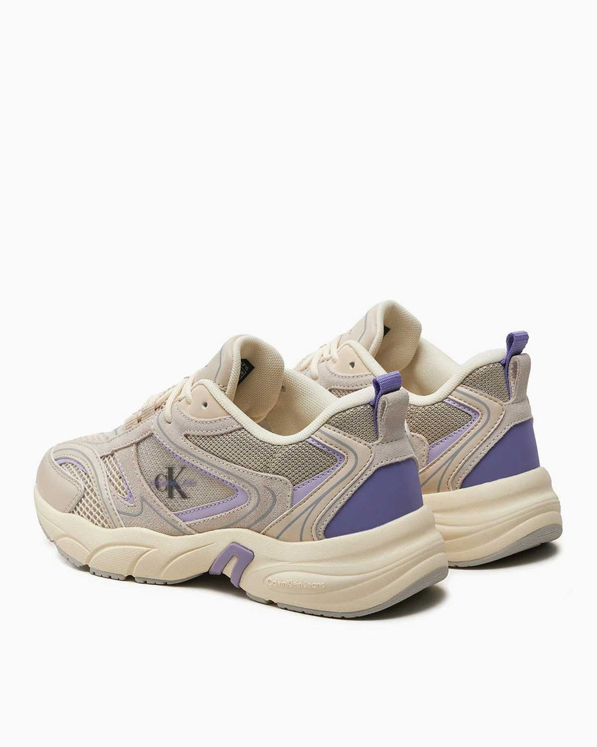 Calvin Klein Retro Tennis Runner Sneakers Eggshell/Pastel Lilac/Aster Purple