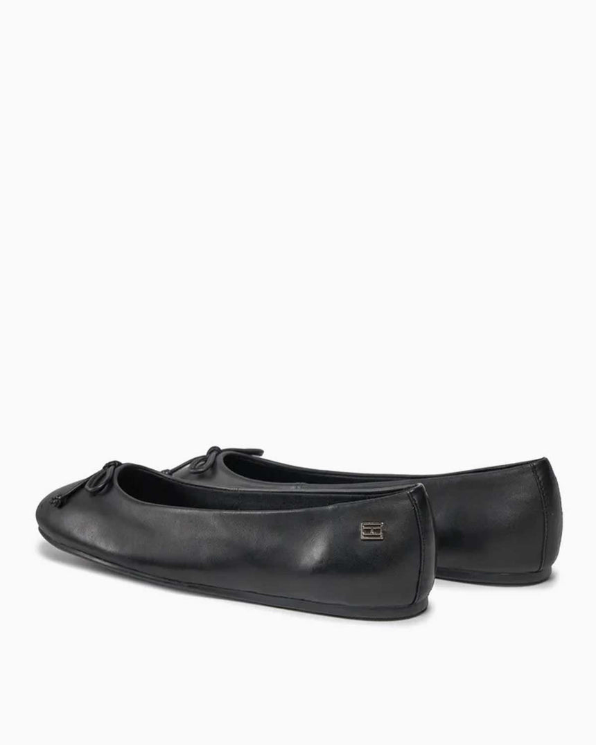 Tommy Hilfiger Essential Leather Ballerina Kadın Ayakkabı Black