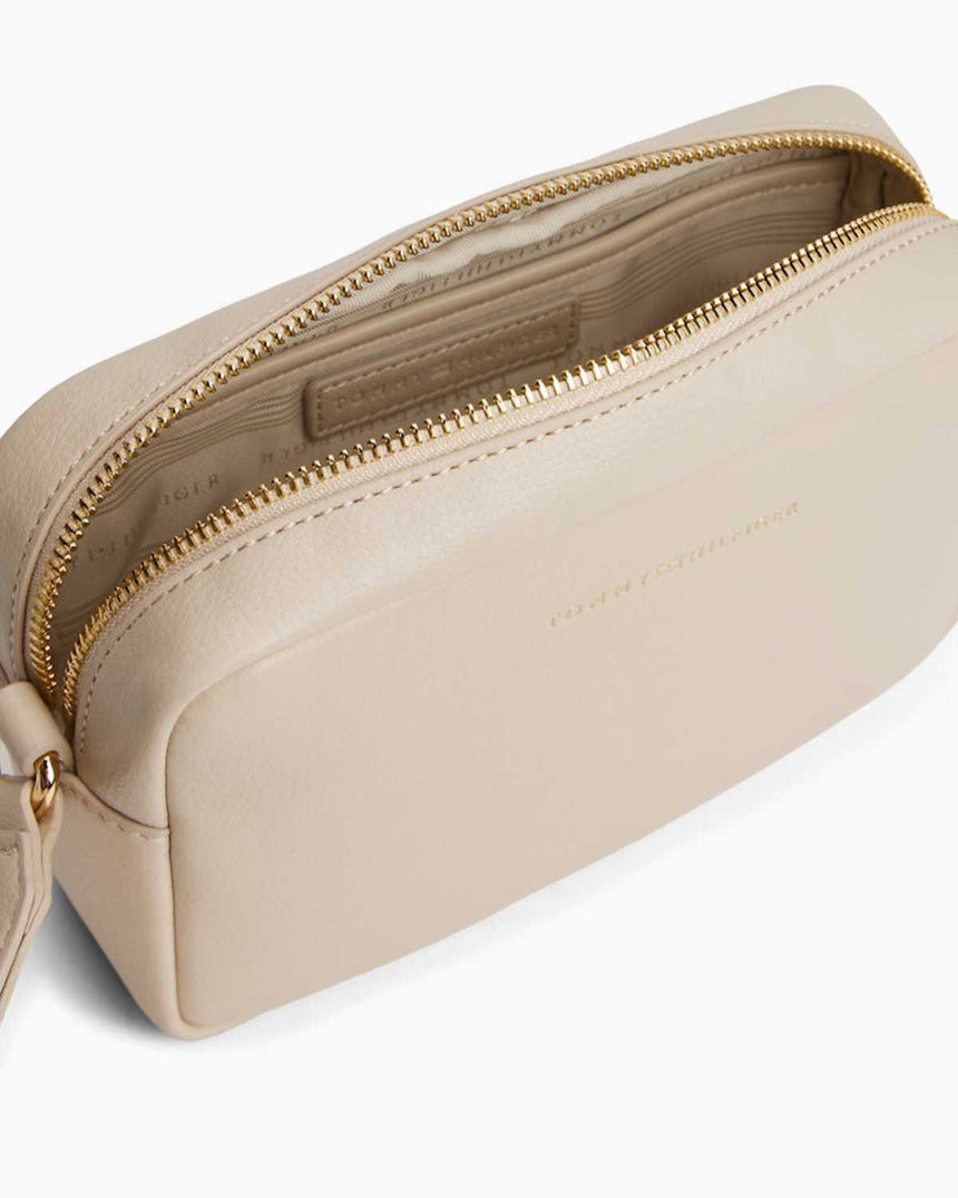 Tommy Hilfiger Logo Bantlı Kadın Çapraz Askılı Kamera Çantası Classic Beige