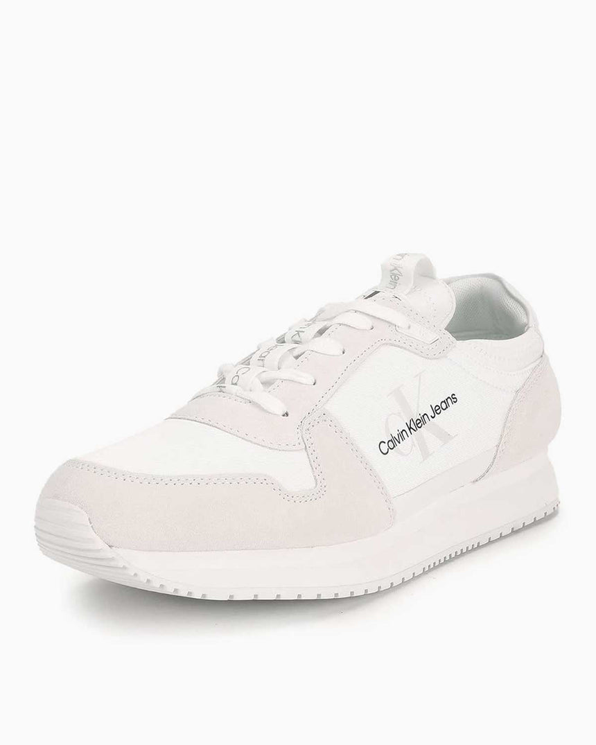Calvin Klein Runner Sock Lace Up Sneakers Bright White/Eggshell