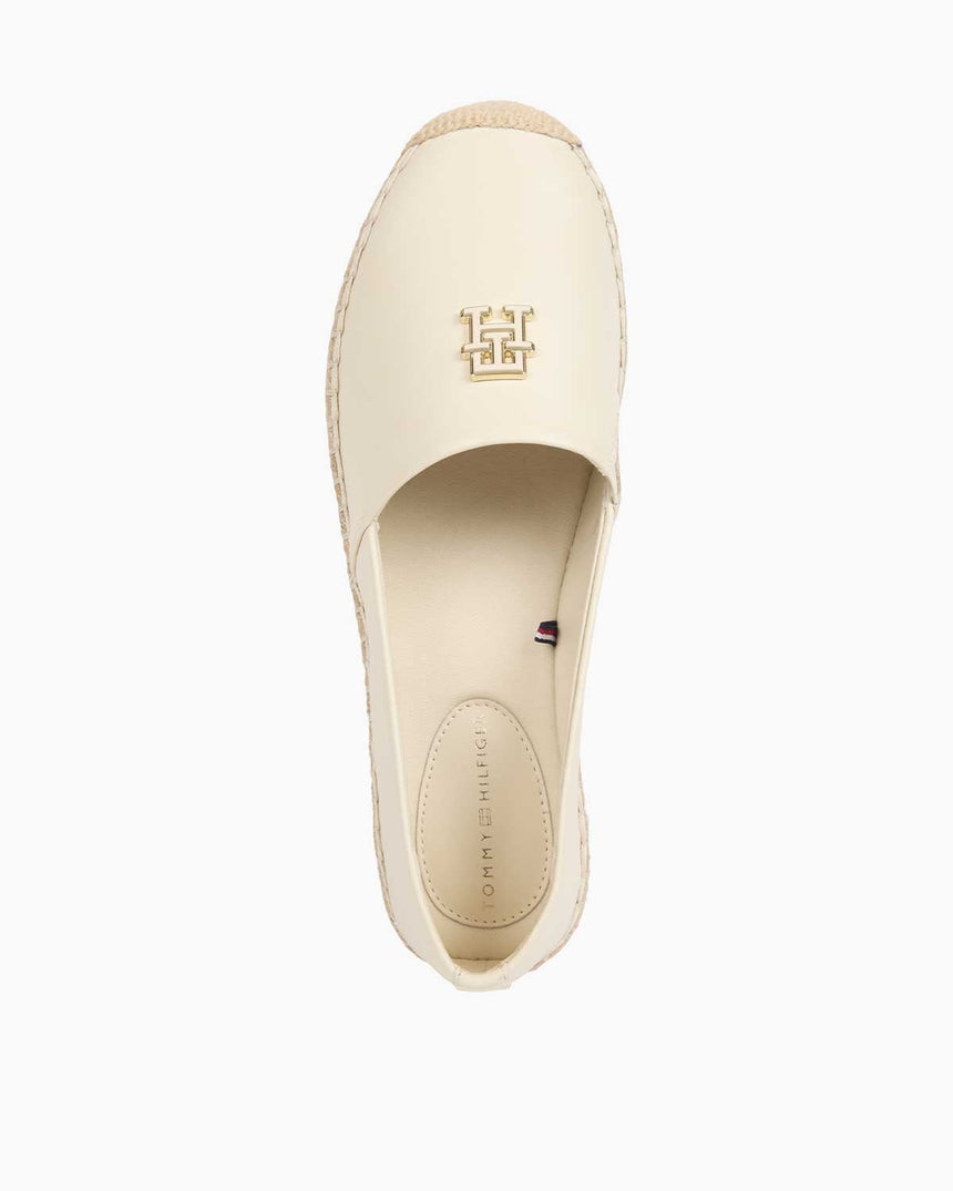 Tommy Hilfiger Logo Leather Espadrilles Ayakkabı Muslin