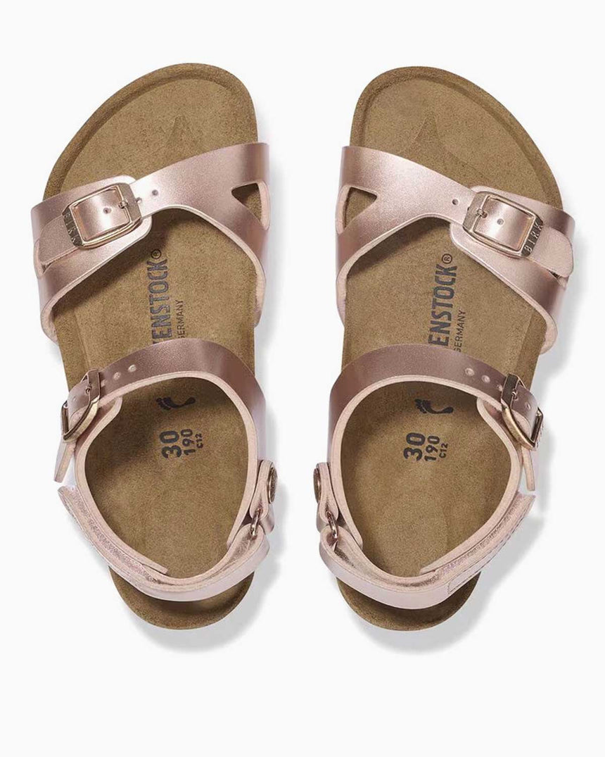 Birkenstock Rio Kids BF Electric Metallic Çift Bantlı Çocuk Sandalet Copper