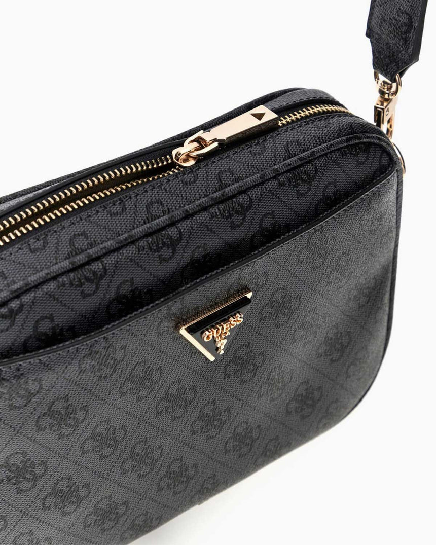 Guess Access Kadın Meridian II Çapraz Askılı Kamera Çantası Coal Logo
