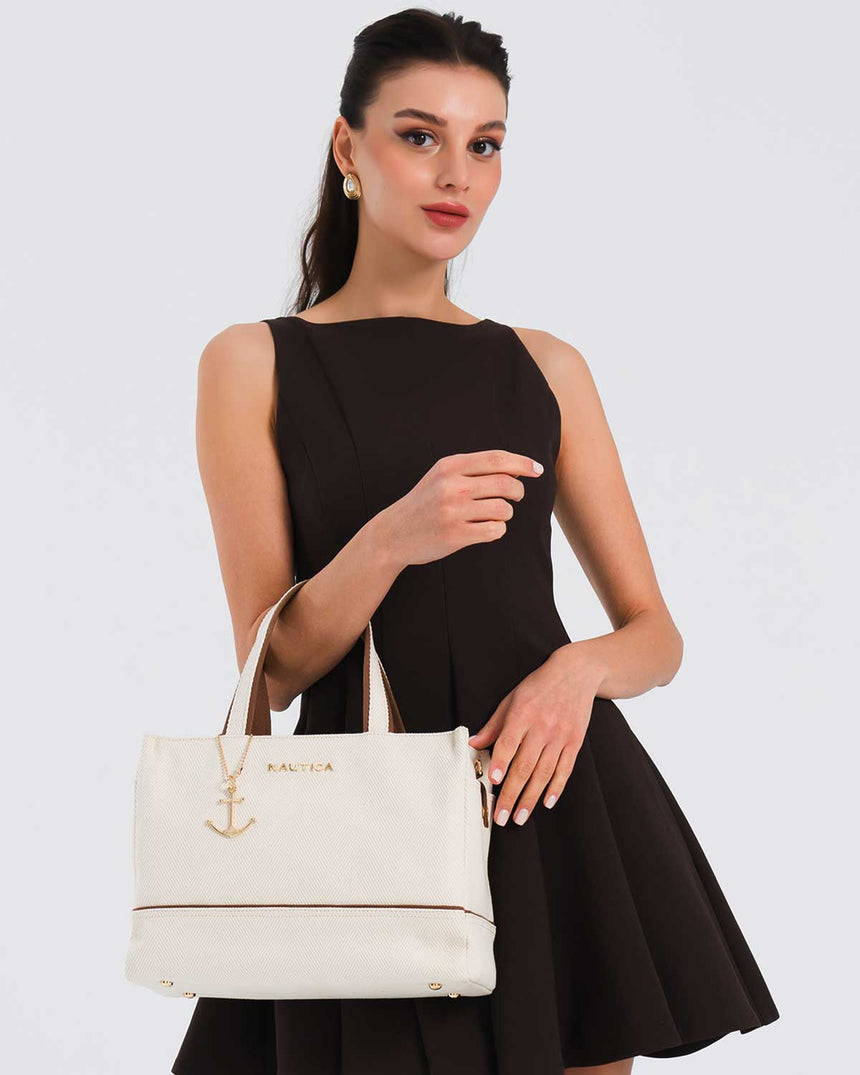 Nautica Ladies Logolu Çapraz Askılı Çanta Bej - Taba