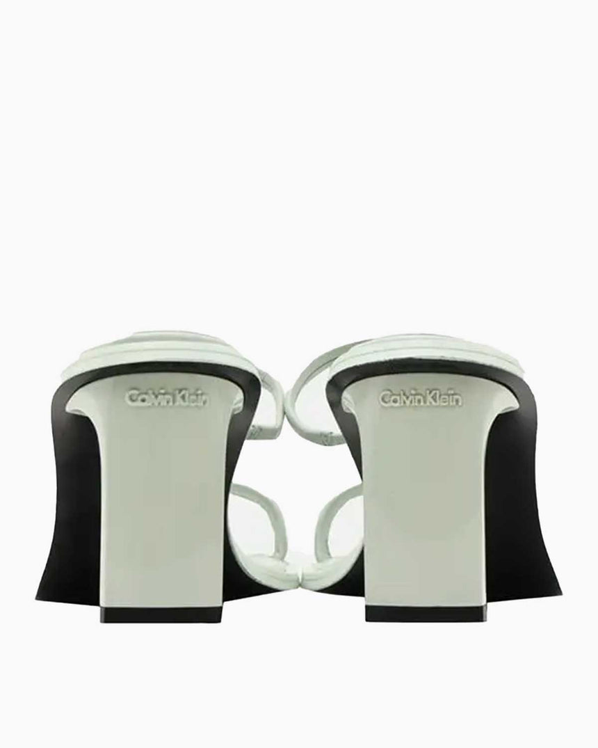 Calvin Klein Heel Mule 70mm Deri Kadın Sandalet Milky Green