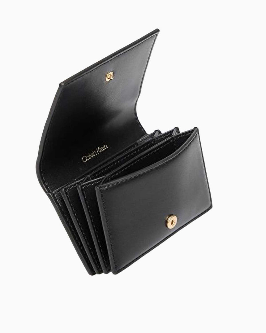 Calvin Klein Logo Desenli Akordiyon Kadın Kartlık BLACK AOP