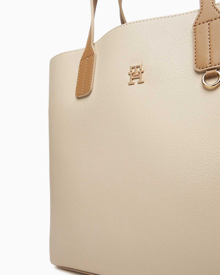 Tommy Hilfiger Belirgin Kadın Omuz Çantası Classic Beige