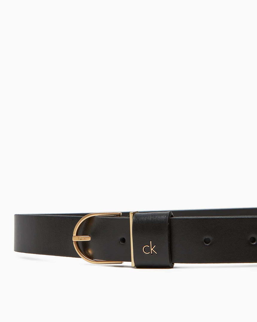 Calvin Klein Metal Yuvarlak Tokalı 25mm Kadın Kemer Black