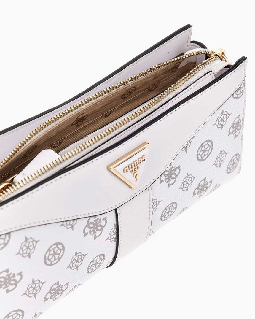 Guess Dorys Logo Desenli Çapraz Askılı Çanta White Logo