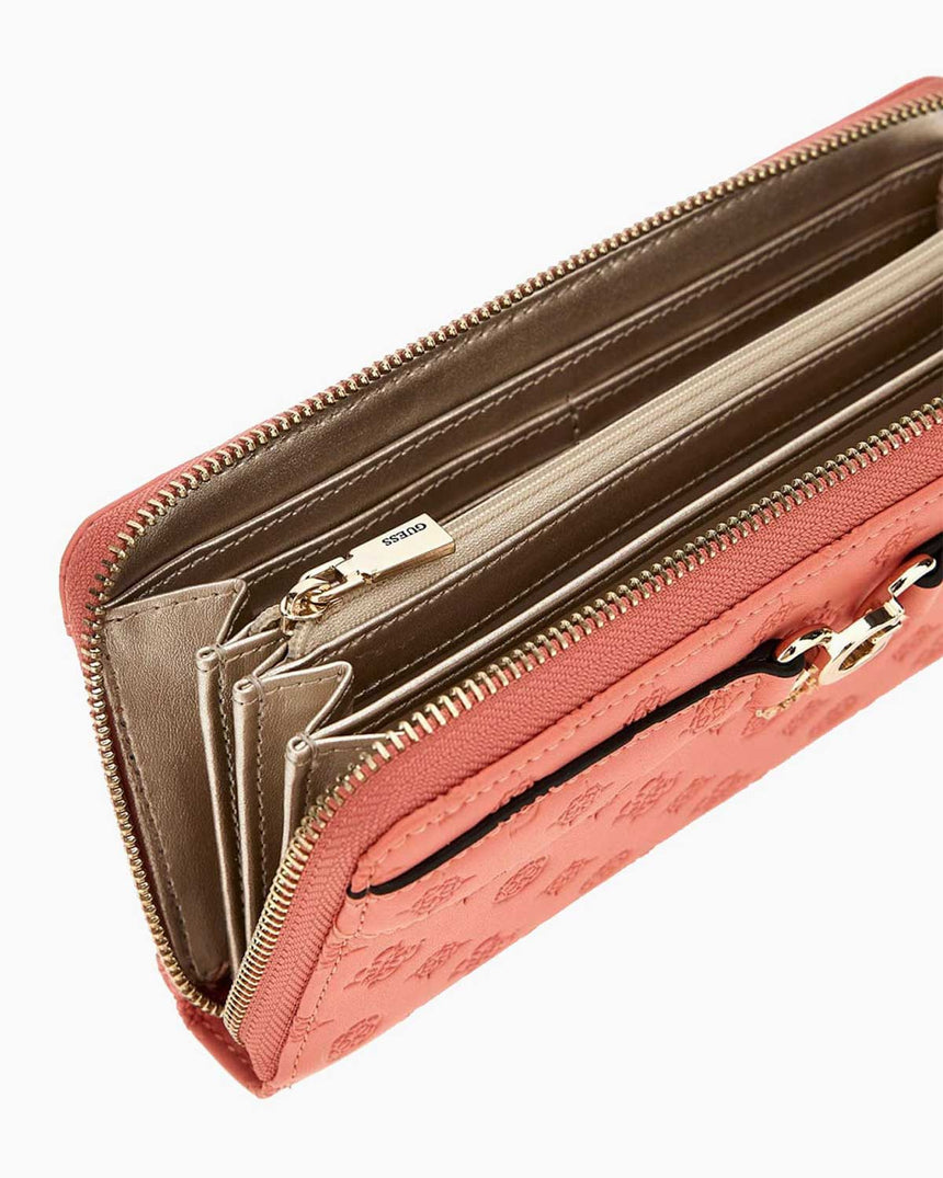 Guess Arlena Logo Zip Around Cüzdan Coal Logo