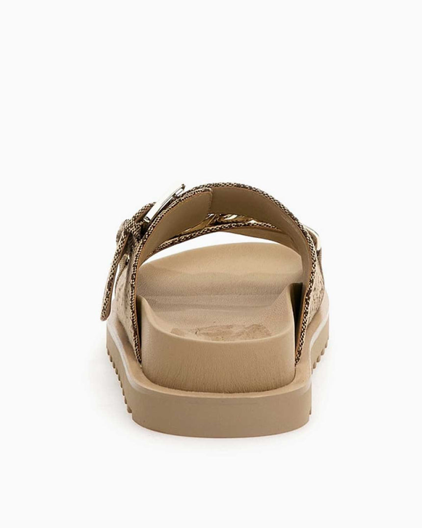 Guess Fatema2 Logolu Terlik Beige / Brown