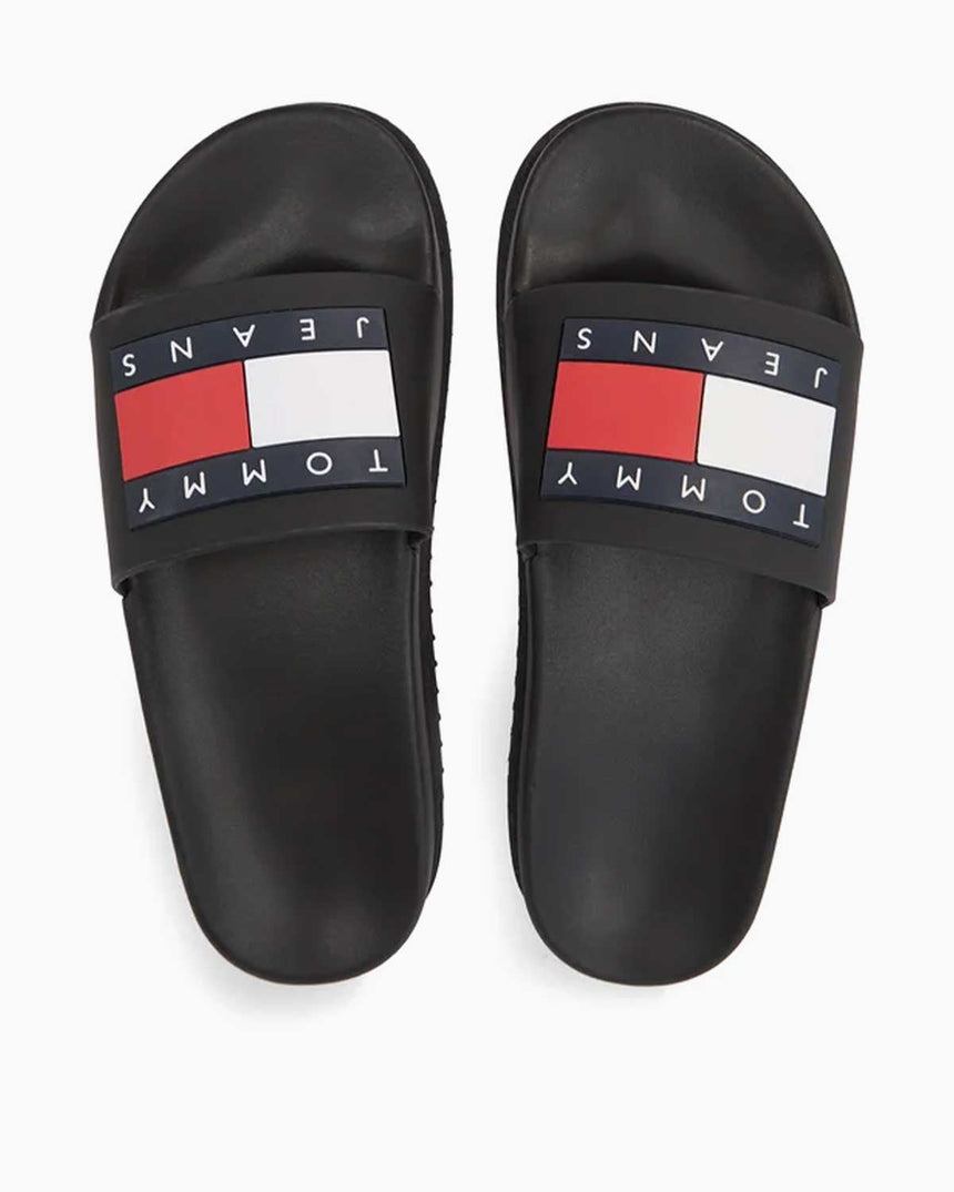 Tommy Hilfiger Elevated Flatform Slide Kadın Terlik Black