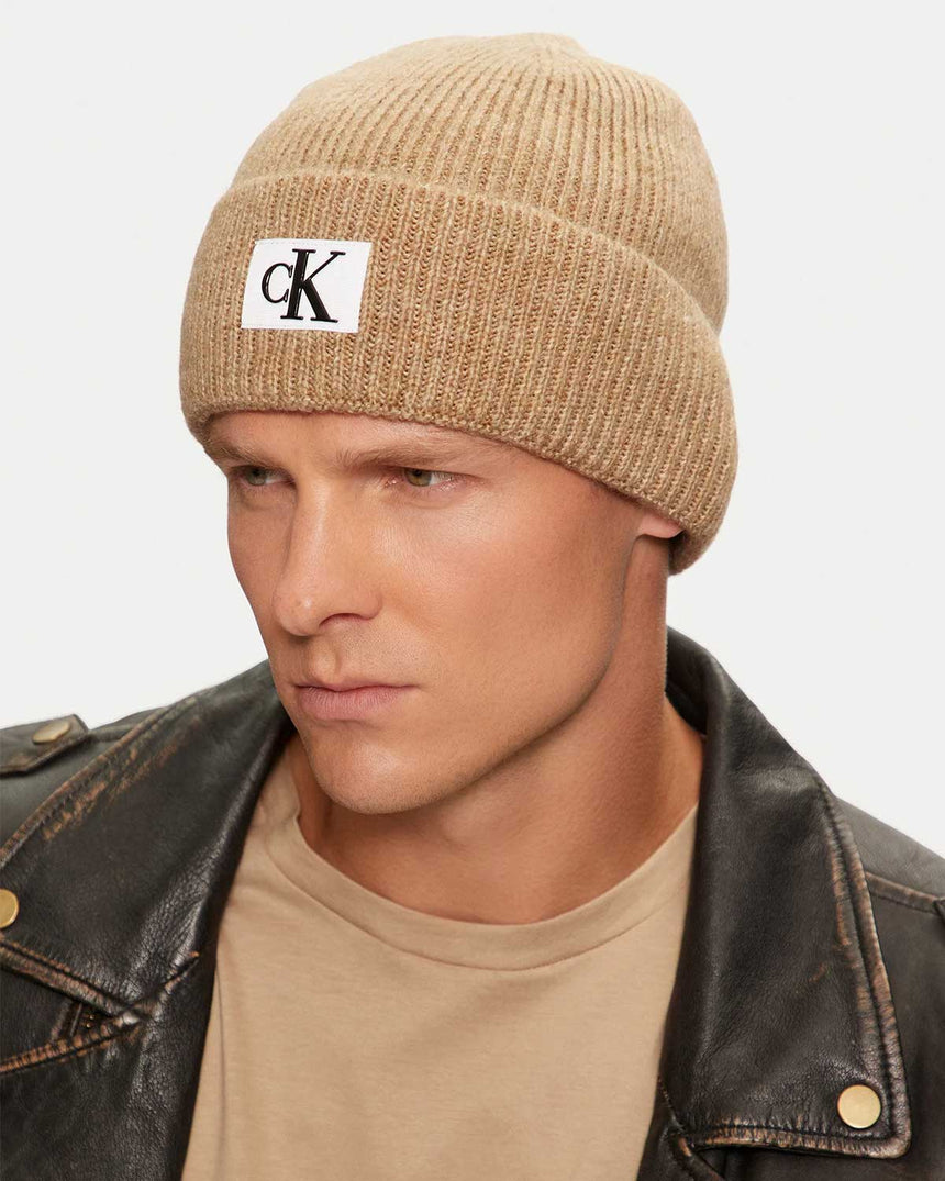 Calvin Klein Jeans Seasonal Patch Beanie Travertine