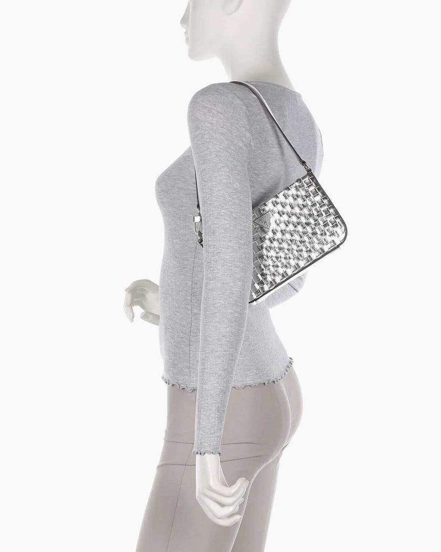 Guess Twiller Mini Shiny Omuz Çantası Silver
