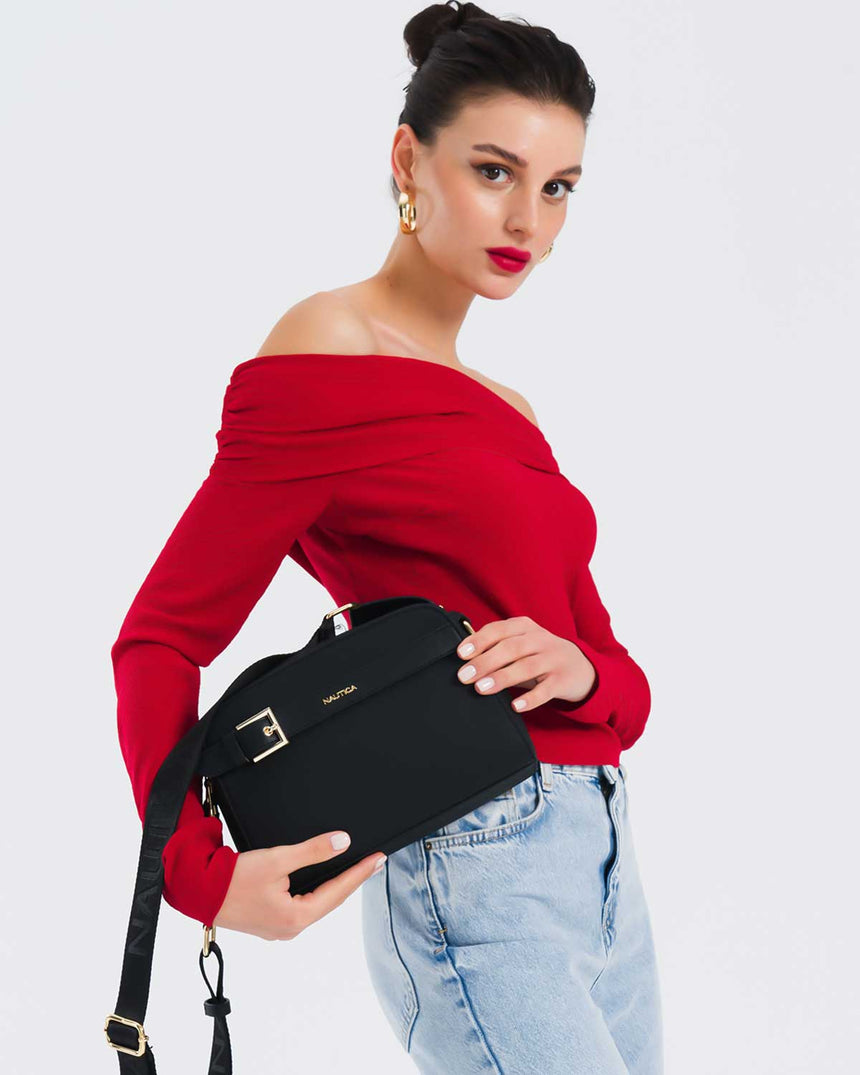 Nautica Ladies Logolu Omuz Çantası Siyah