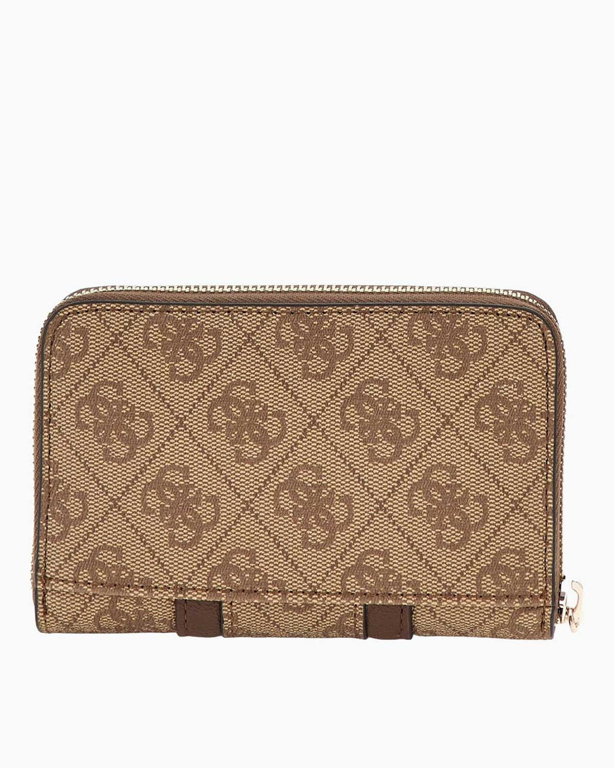 Guess Noreen Slg Medium Monogram Desenli Cüzdan Latte Logo / Brown