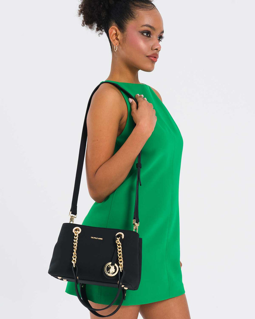 Us Polo Assn Zincir Detaylı El Çantası Siyah