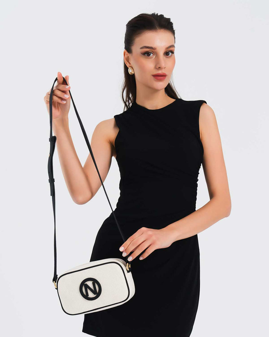 Nautica Çapraz Askılı Çanta Bej - Siyah