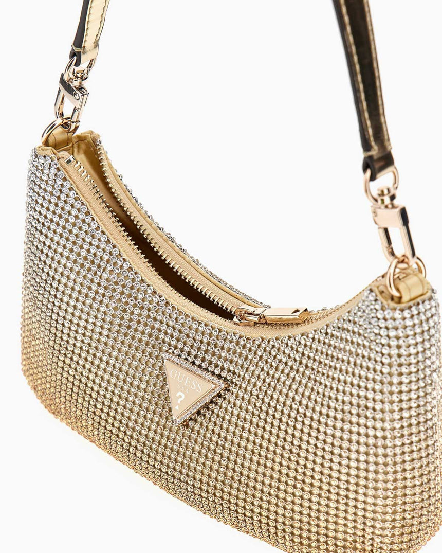 Guess Zalina Taşlı Omuz Çantası Gold