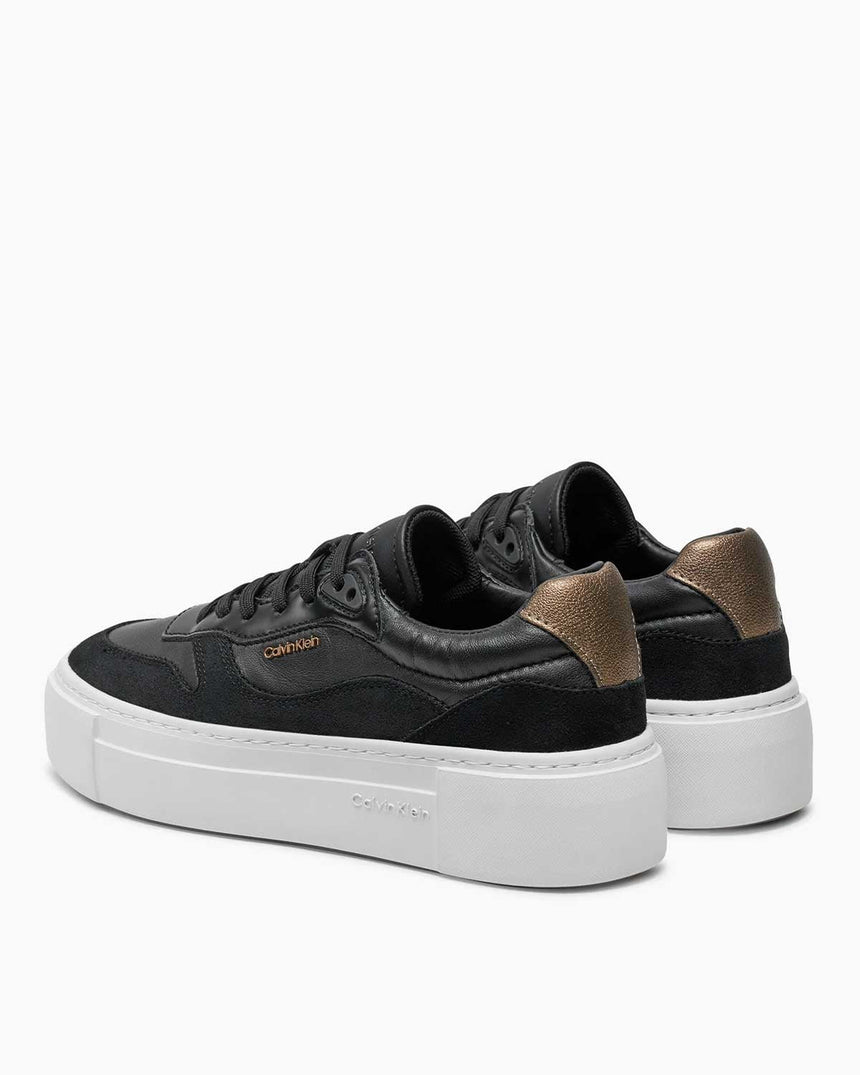 Calvin Klein FF Cupsole Lace Up W/Ml Mix M Kadın Sneaker Black/Metal Bronze