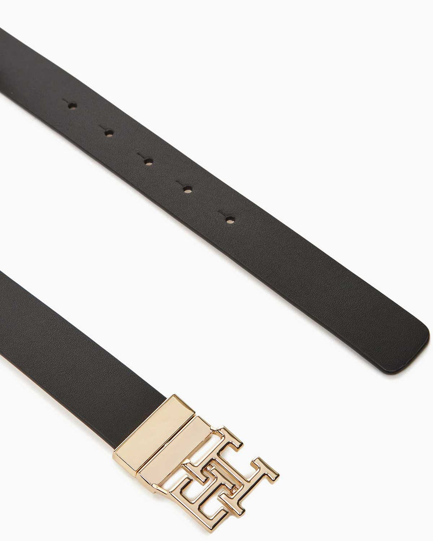 Tommy Hilfiger Moder Ayarlanabilir Ters Çevrilebilir 30mm Kadın Kemer Black/Classic Beige