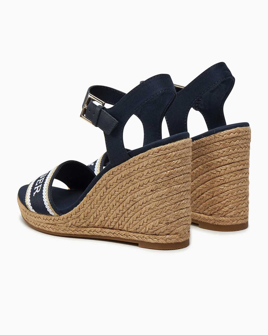 Tommy Hilfiger Mono Webbing Wedge Espadrilles Topuklu Sandalet Space Blue