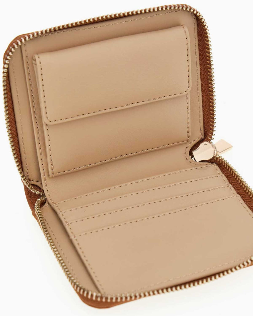 Guess Laurel II Küçük Boy Fermuarlı Kadın Cüzdan Cognac