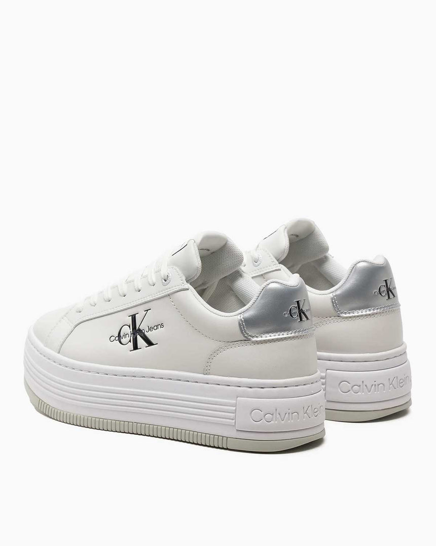 Calvin Klein Bold Platform Low Lace Up Sneakers Bright White/Silver