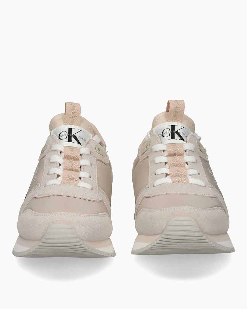 Calvin Klein Runner Sock Lace Up Runner Kadın Sneaker Eggshell/Whisper Pink