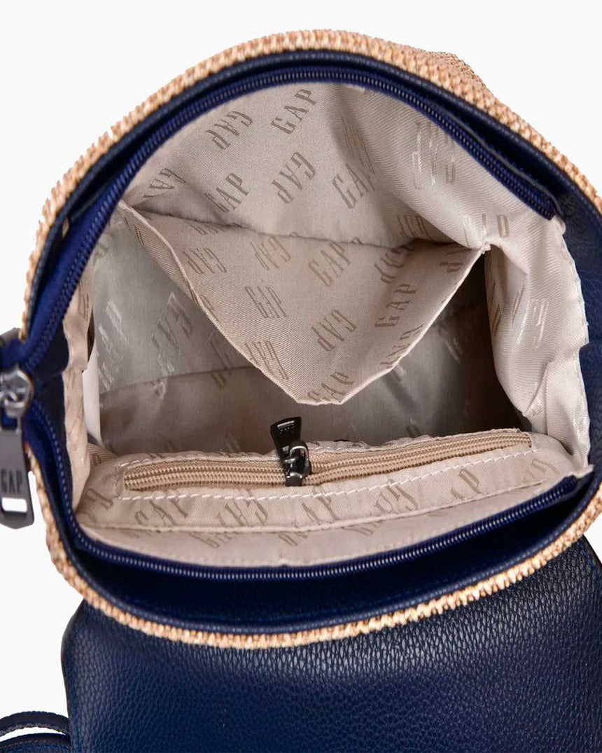 Gap Hasır Kumaş Çapraz Askılı Çanta Hasır - Lacivert