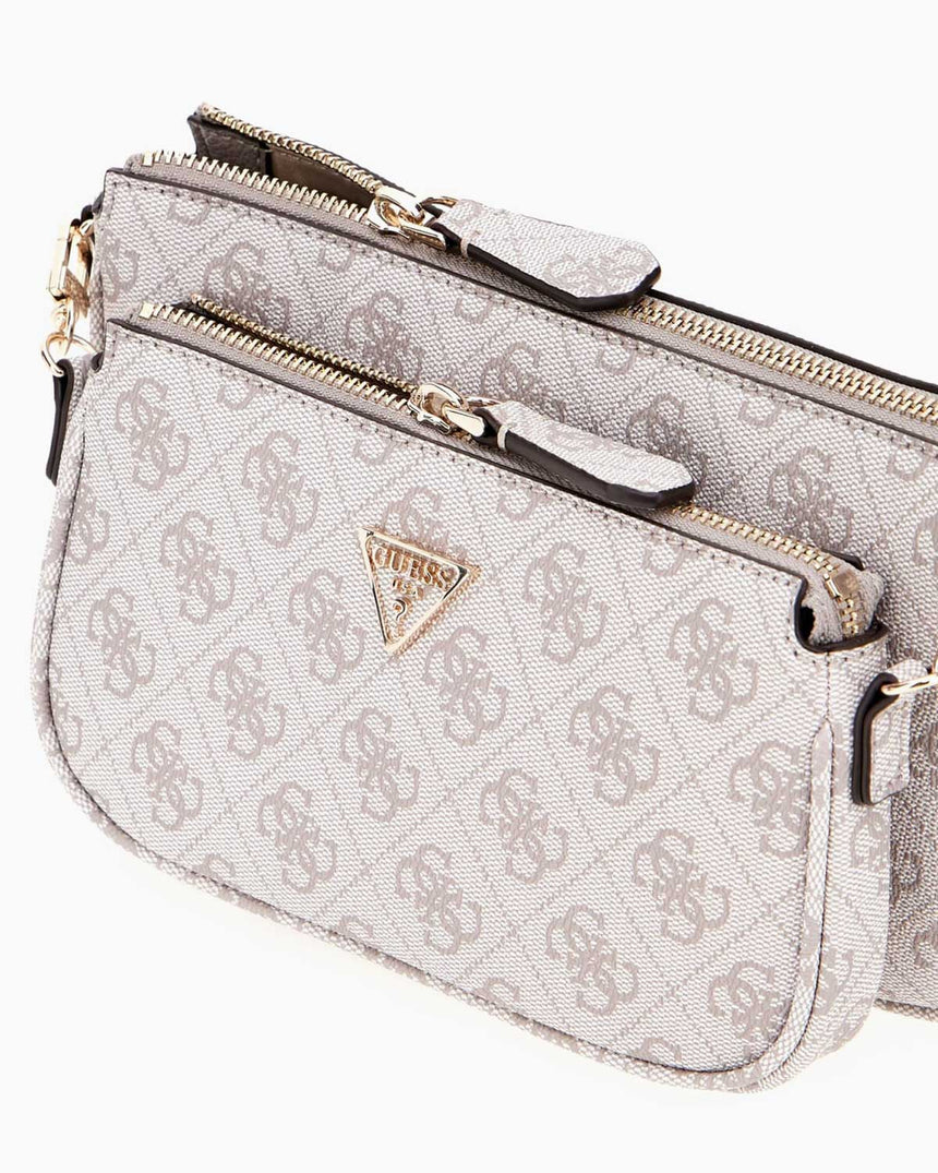 Guess Anadela Noelle II Çift Pouch Kadın Çapraz Askılı Çanta Dark Oak