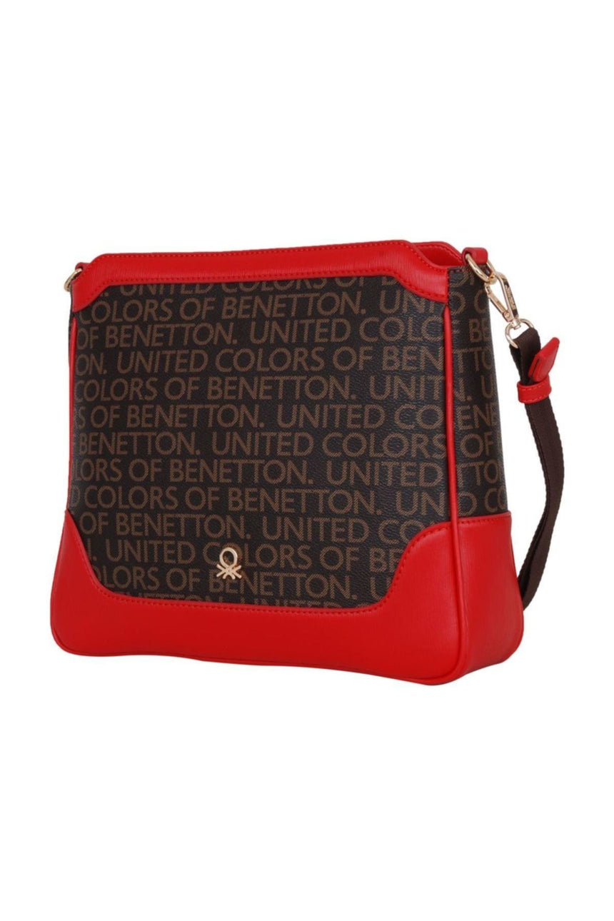 Benetton Mono Çapraz Askılı Kadın Çantası Kahve - Kırmızı