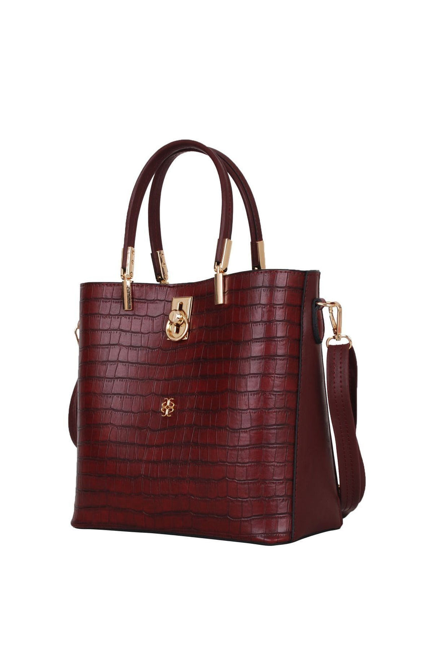 Günlük Kadın El Çantası Bordo Kroko