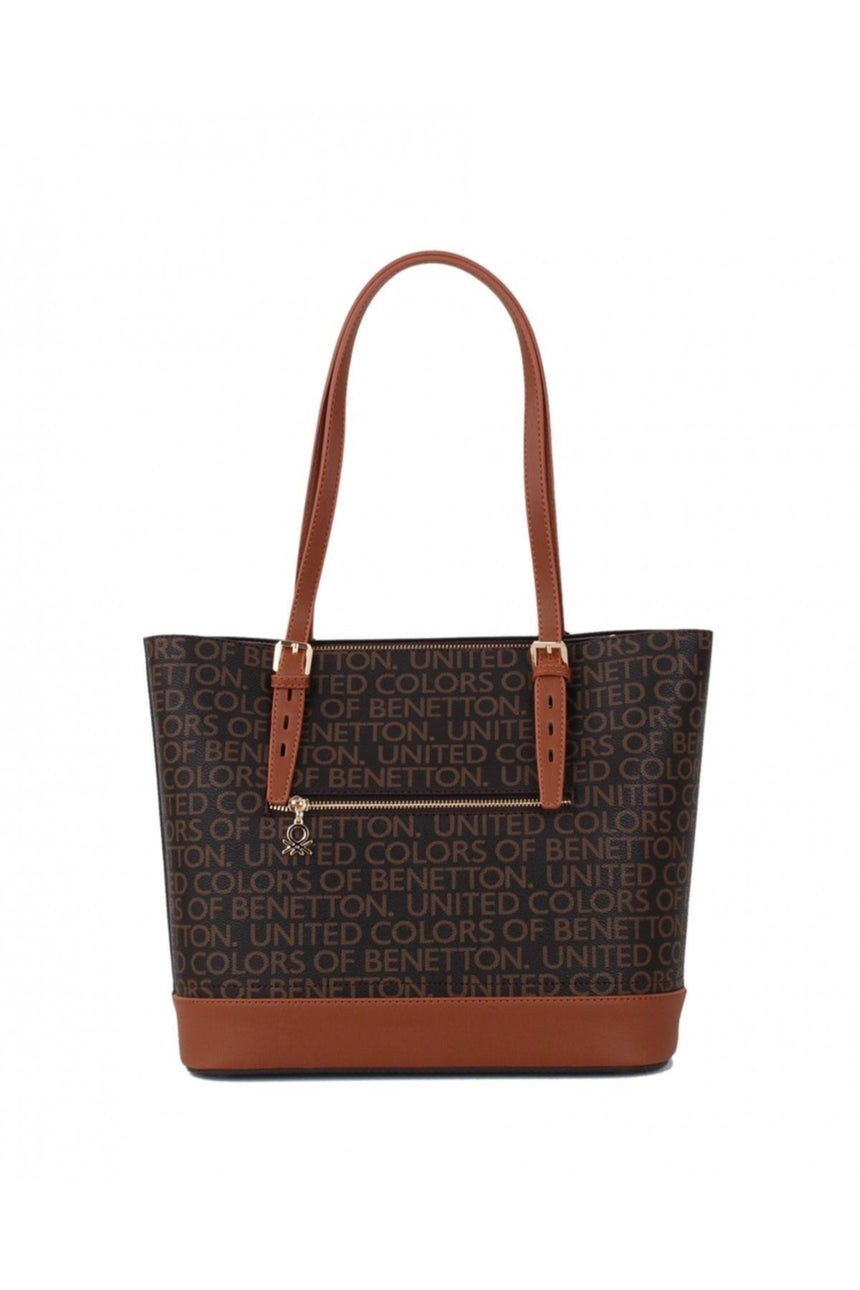 Benetton Mono Kemer Kulplu Kadın Kol Çantası Kahve - Taba