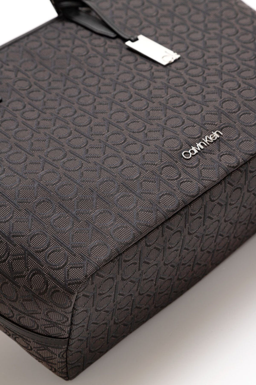 Calvin Klein Kadın Shopper W/ Laptop Pouch Jq Tote Omuz Çantası Black Mono