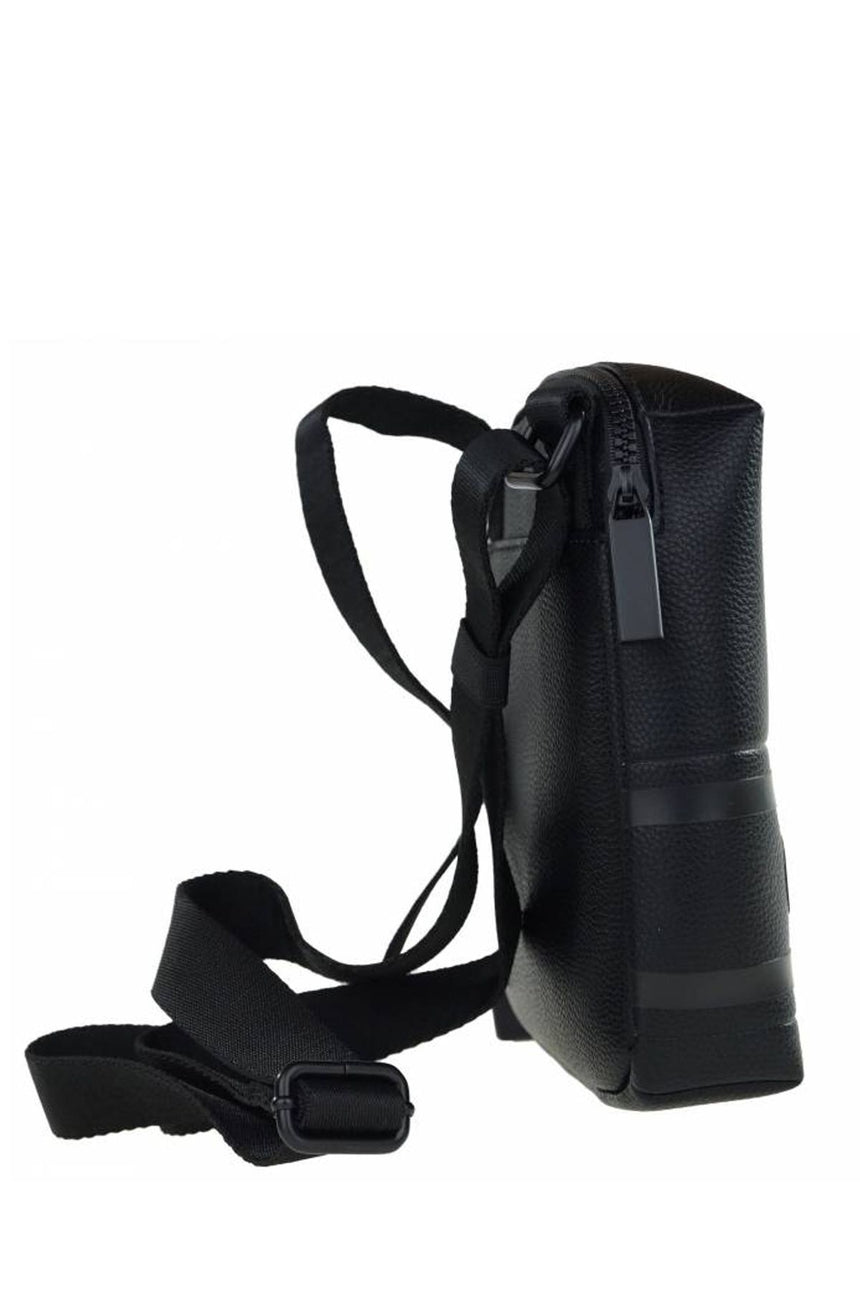 Calvin Klein Striped Logo Pu Mini Reporter Çapraz Askılı Erkek Çantası Black