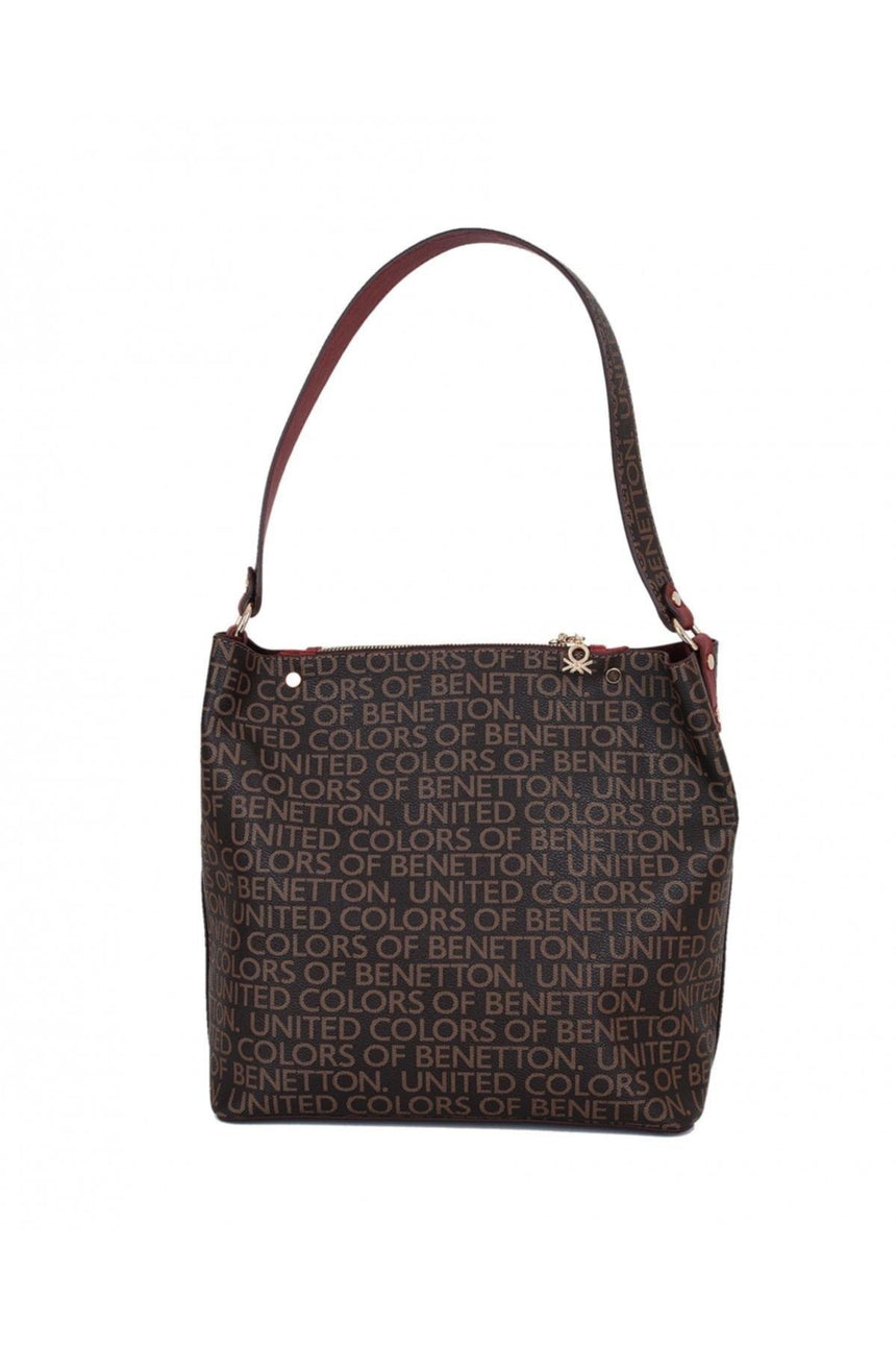 Benetton Mono Yüzey Kadın Kol Çantası Kahve - Bordo