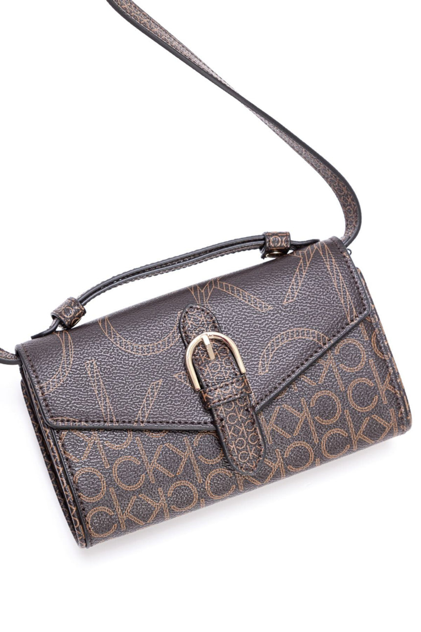 Calvin Klein Mono Scale Çapraz Askılı Kadın Çantası Brown Mono