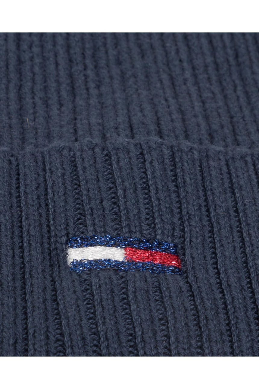 Tommy Hilfiger Tjw Basic Flag Rib Beanie Kadın Bere Twilight Navy