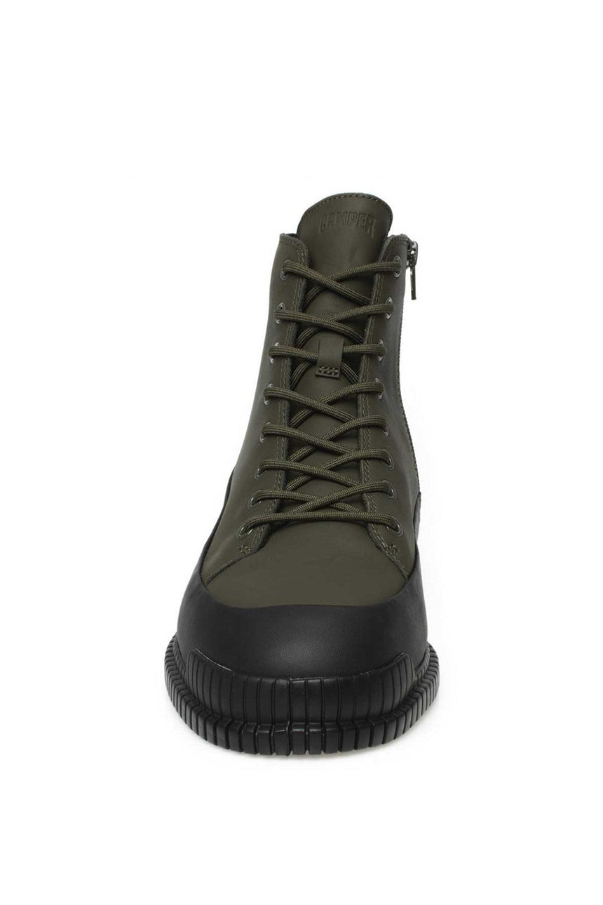 Camper Pix Hakiki Deri Fermuarlı Haki Erkek Bot Renkli